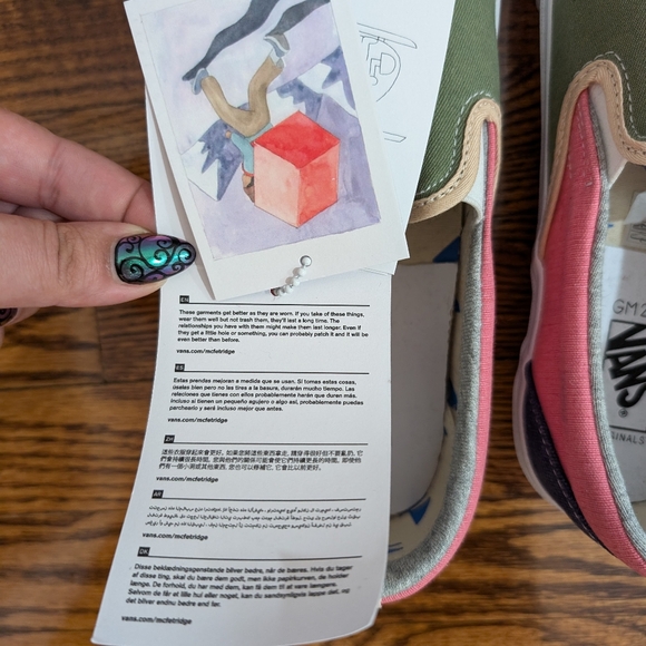 Vault by Vans x McFetridge Transcentcoastal Pink/Green/Navy Slip-ons - Picture 9 of 10